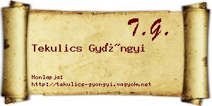 Tekulics Gyöngyi névjegykártya