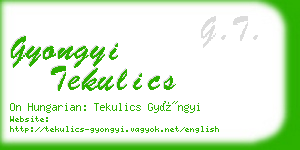 gyongyi tekulics business card